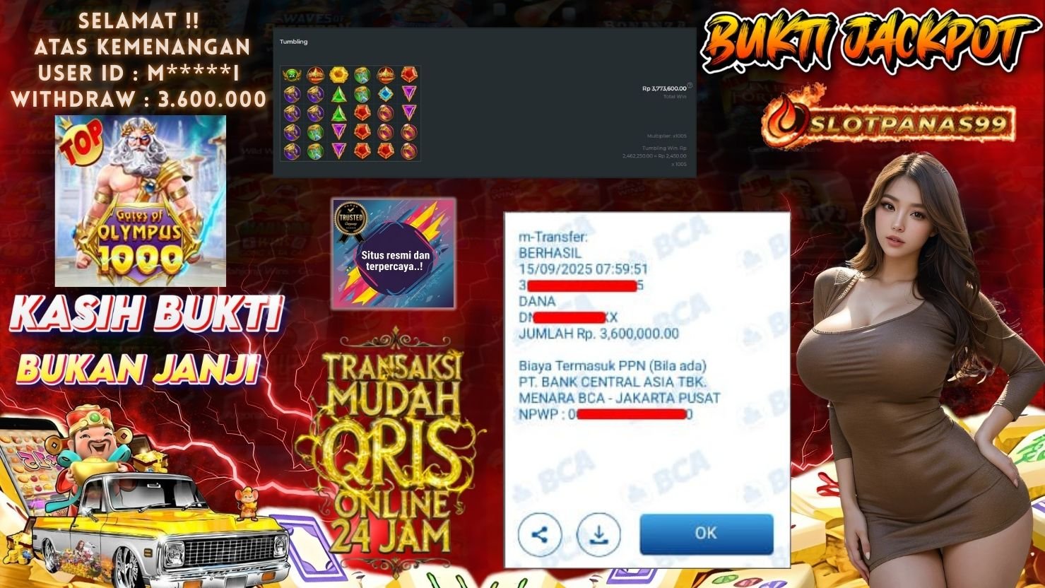 SLOTPANAS99 JACKPOT SLOT GATES OF OLYMPUS 1000